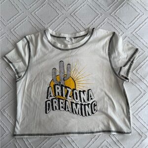 Le Lis White and Yellow Crop Top